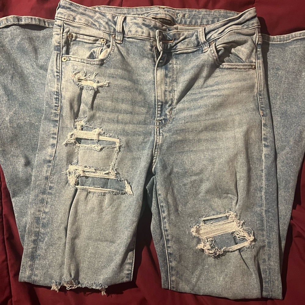 Distressed Light Blue Jeans